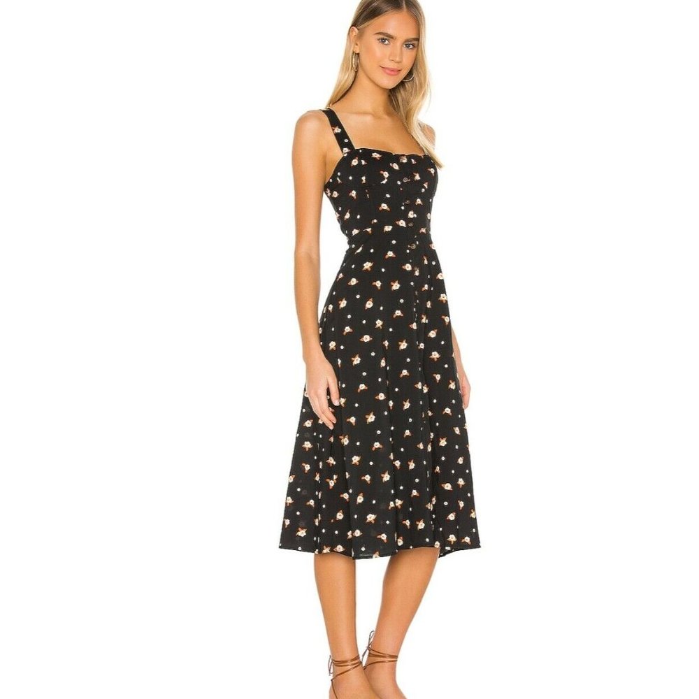 WeWoreWhat Harper Floral Midi Dress NWT Black M